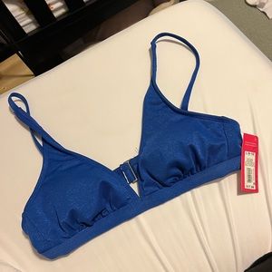 NWT blue sparkle bikini top